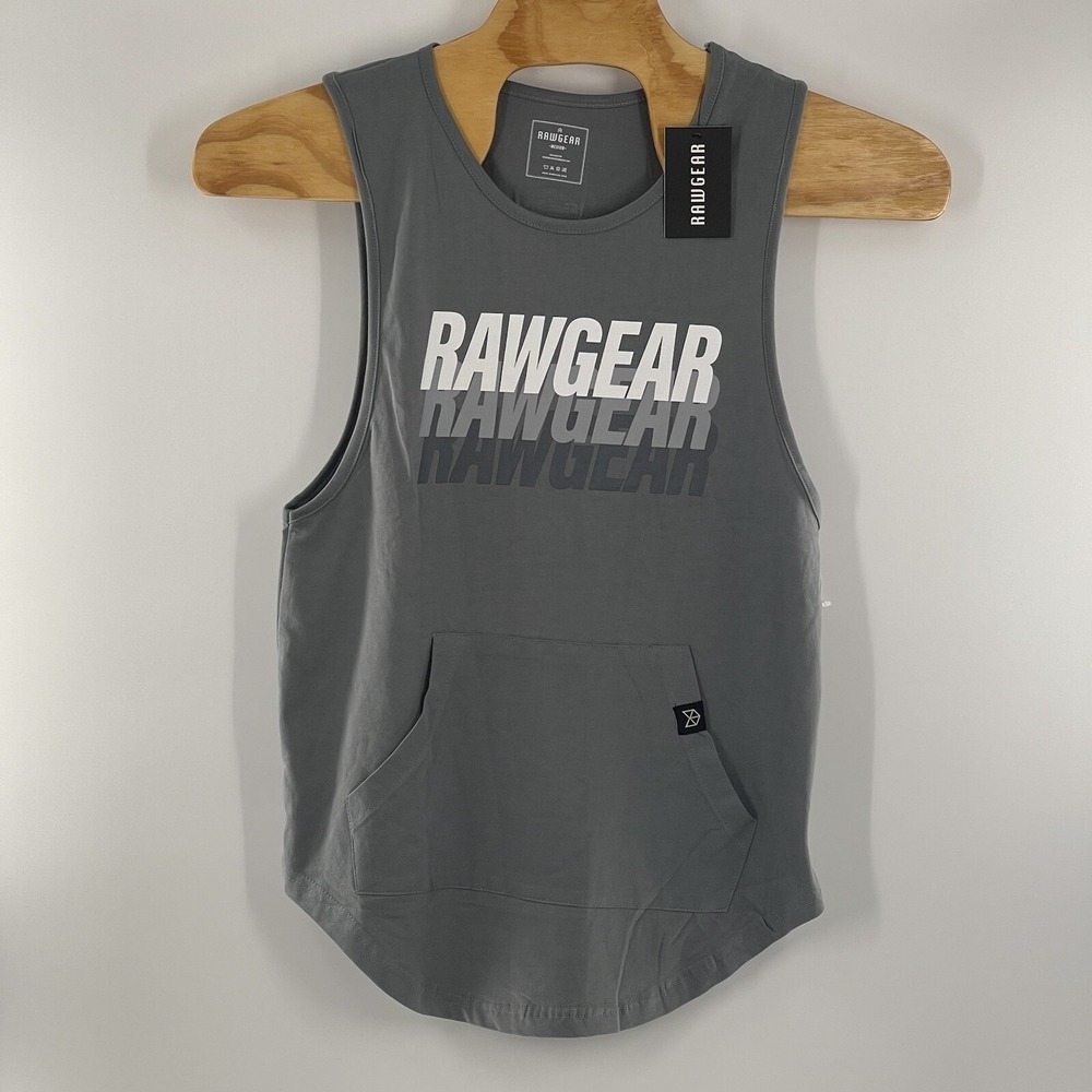 RAW‎ GEAR~ Men's Fitness Muscle Tee/Tank w/ Pocket~ SIZE Medium NEW